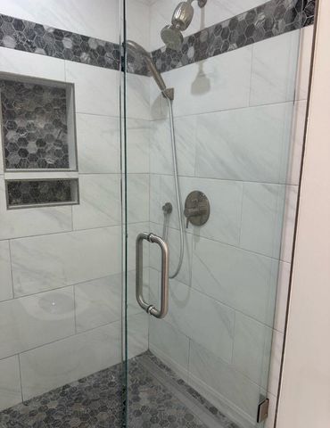 a bathroom with a shower