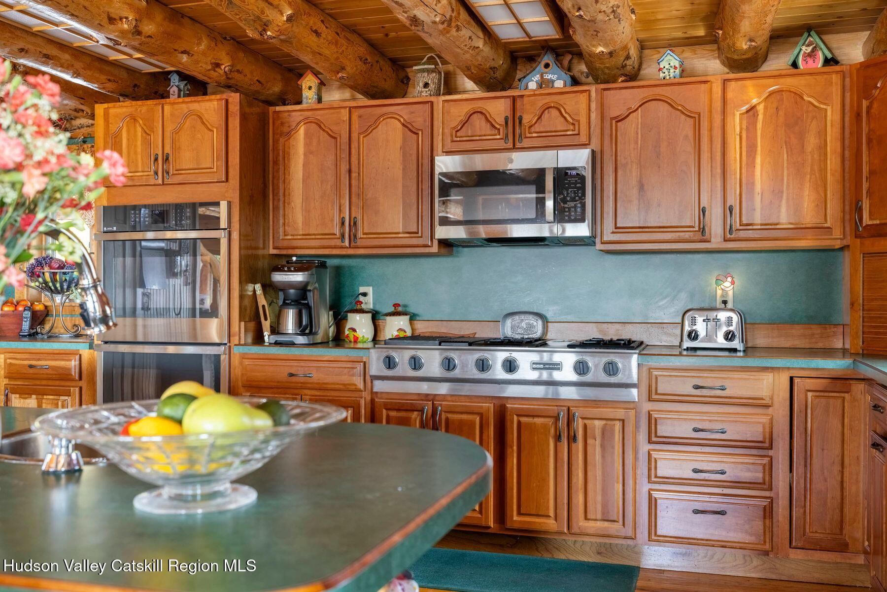 406 Cheese Hill Road Preston Hollow, NY 12469 - Photo 19 of 59 a kitchen with stainless steel appliances granite countertop a sink and cabinets