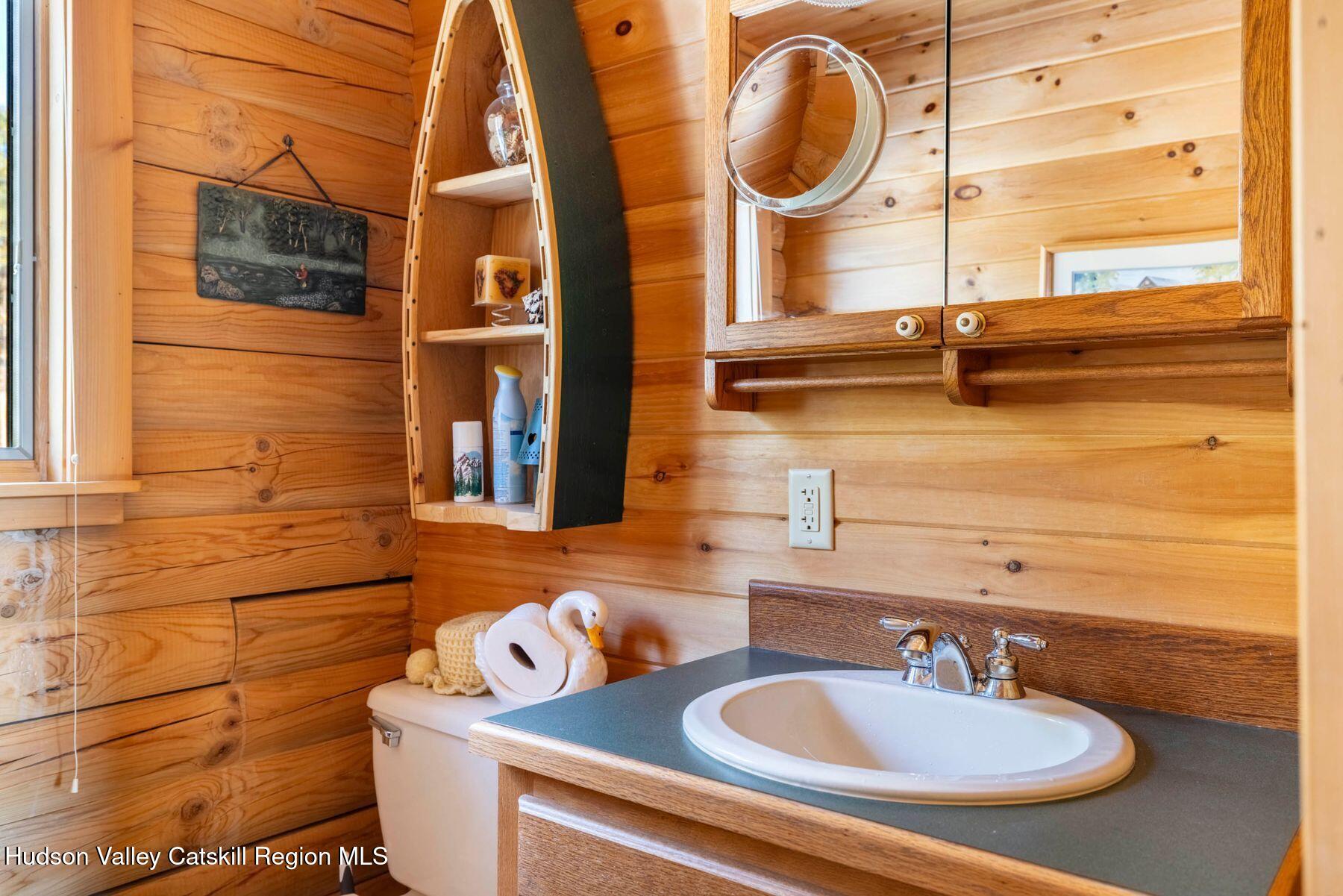 406 Cheese Hill Road Preston Hollow, NY 12469 - Photo 36 of 59 a bathroom with a sink and a mirror