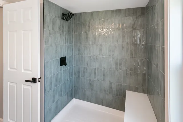 a bathroom with a shower