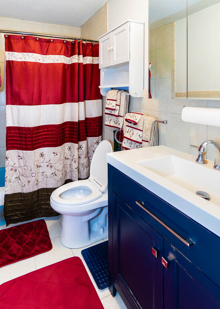 1000-1008 Carrie Avenue Rochelle, IL 61068 - Photo 20 of 20 a bathroom with a sink a toilet and shower curtain