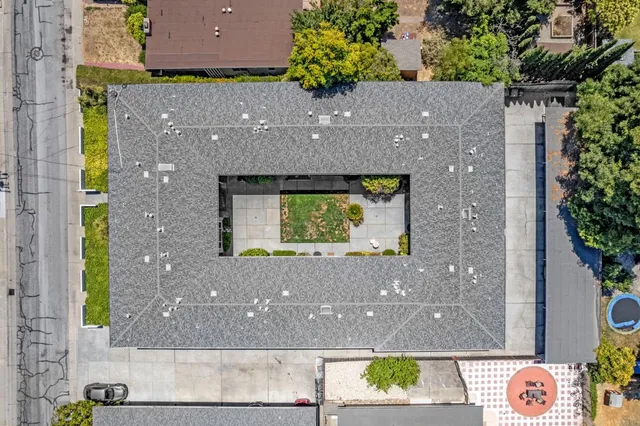 an aerial view of a house