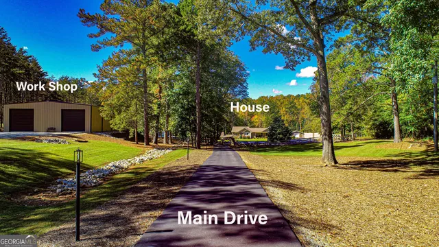 a view of a swimming pool with an outdoor space