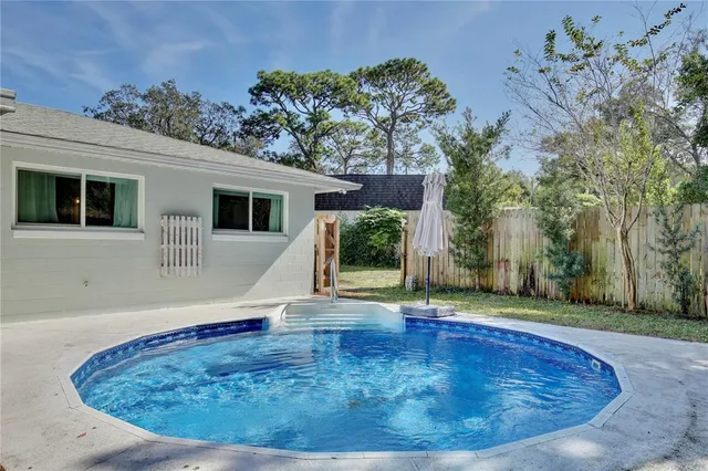 a view of a house with a backyard