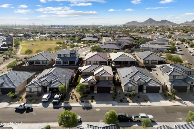 an aerial view of multiple house