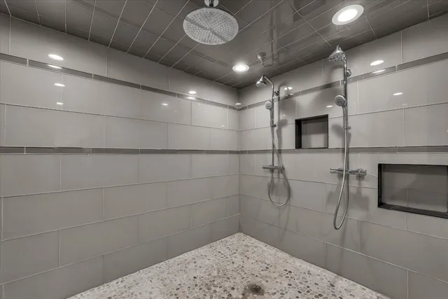 a bathroom with a shower
