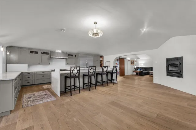 a view of a pool with a lake