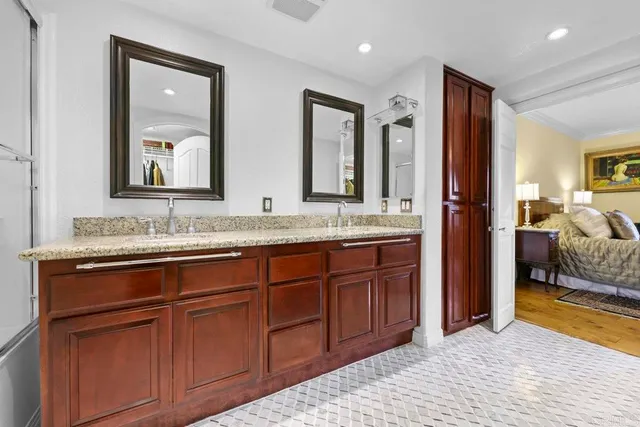 a view of a porch with plants and garden