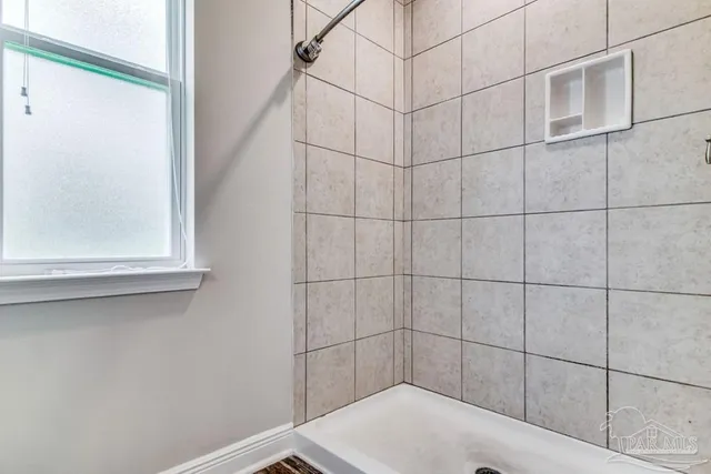 a bathroom with a shower