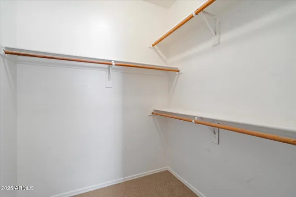 a view of small space with racks on the wall