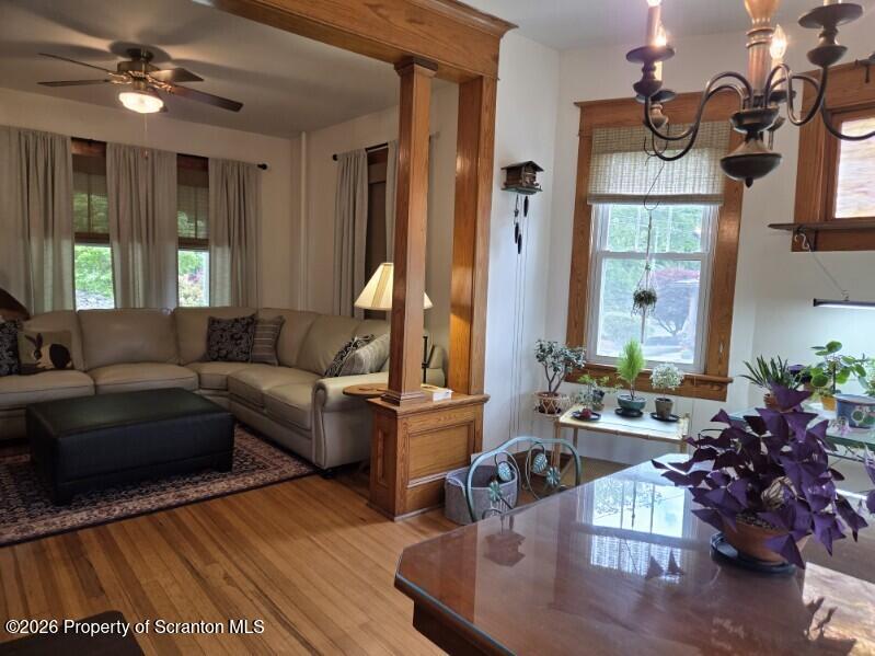 229 East Mountain Road Scranton, PA 18505 - Photo 13 of 47 a living room with furniture wooden floor and a chandelier