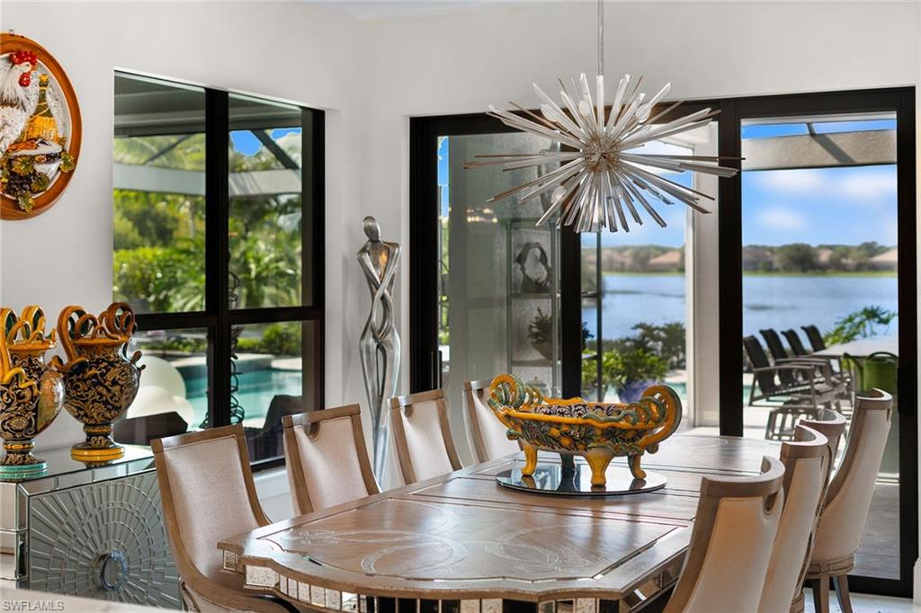 12499 Twin Eagles Boulevard Naples, FL 34120 - Photo 17 of 50 a view of a dining room with furniture window and outside view