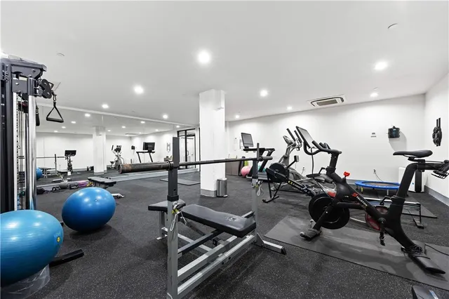a view of a balcony with door