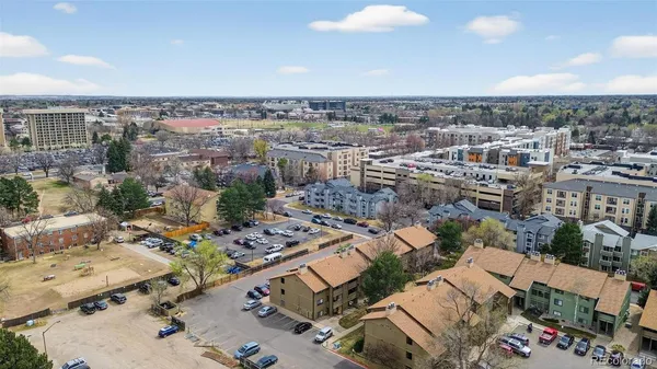 an aerial view of a city