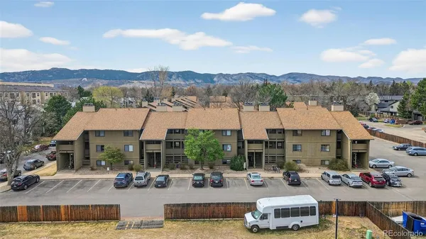 an aerial view of a house with a garden view