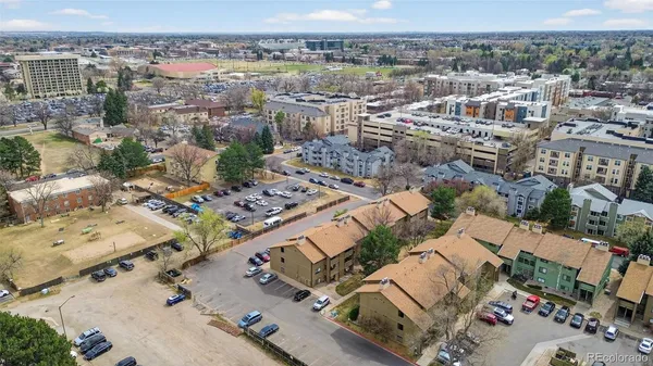 an aerial view of a city