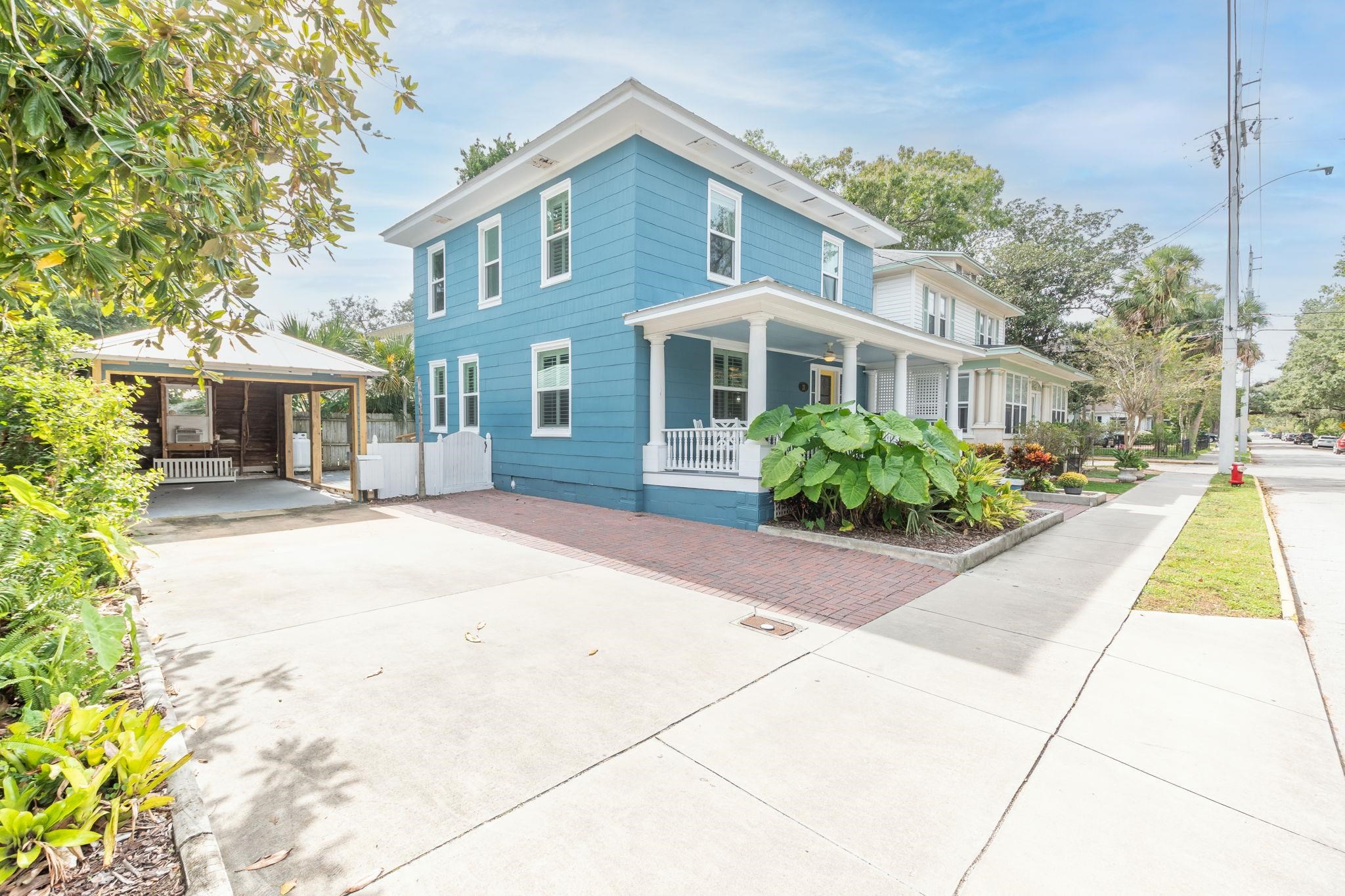 21 Saragossa Street St. Augustine, FL 32084 - Photo 54 of 66 View of front of house featuring a porch and driveway