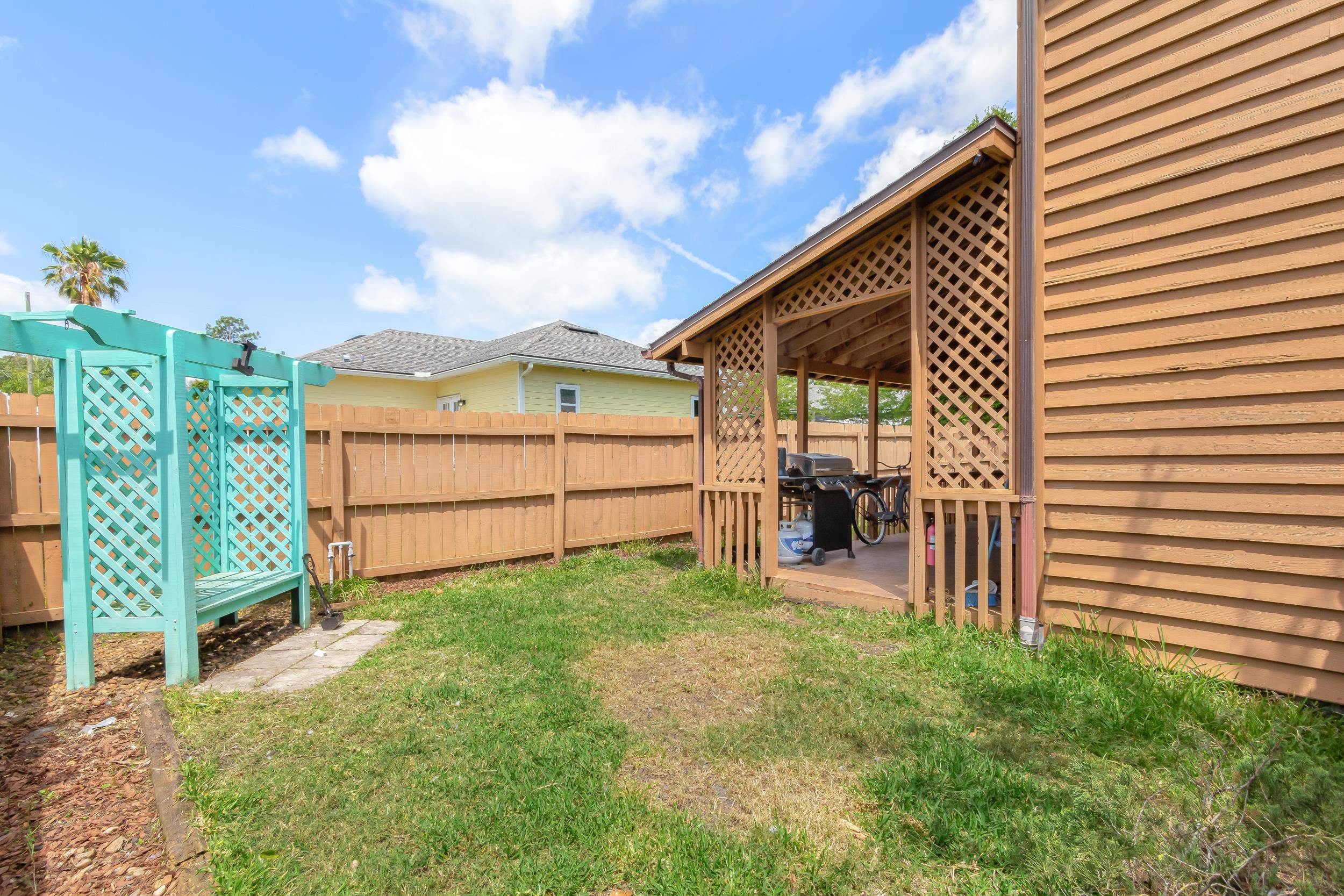 110 Harvard Road St. Augustine, FL 32086 - Photo 19 of 42 a view of a backyard with a garden