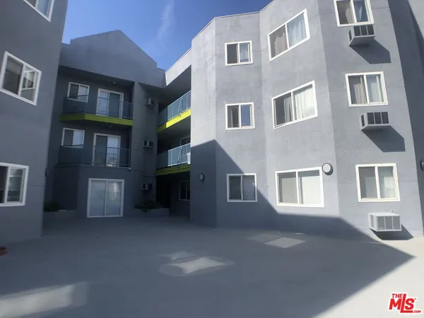 a view of a building with many windows