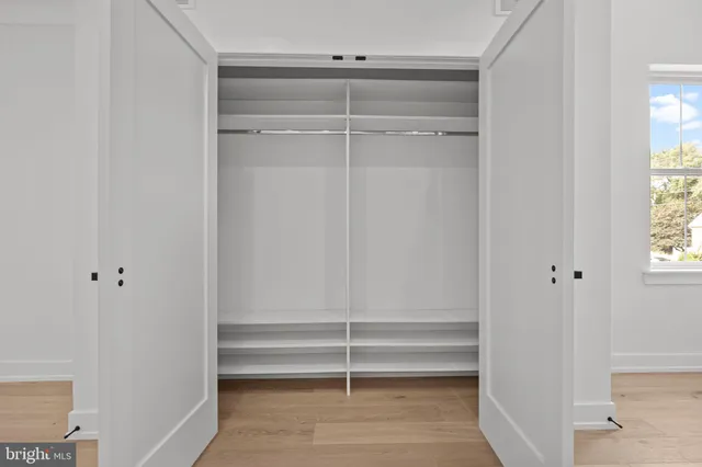a view of an empty walk in closet