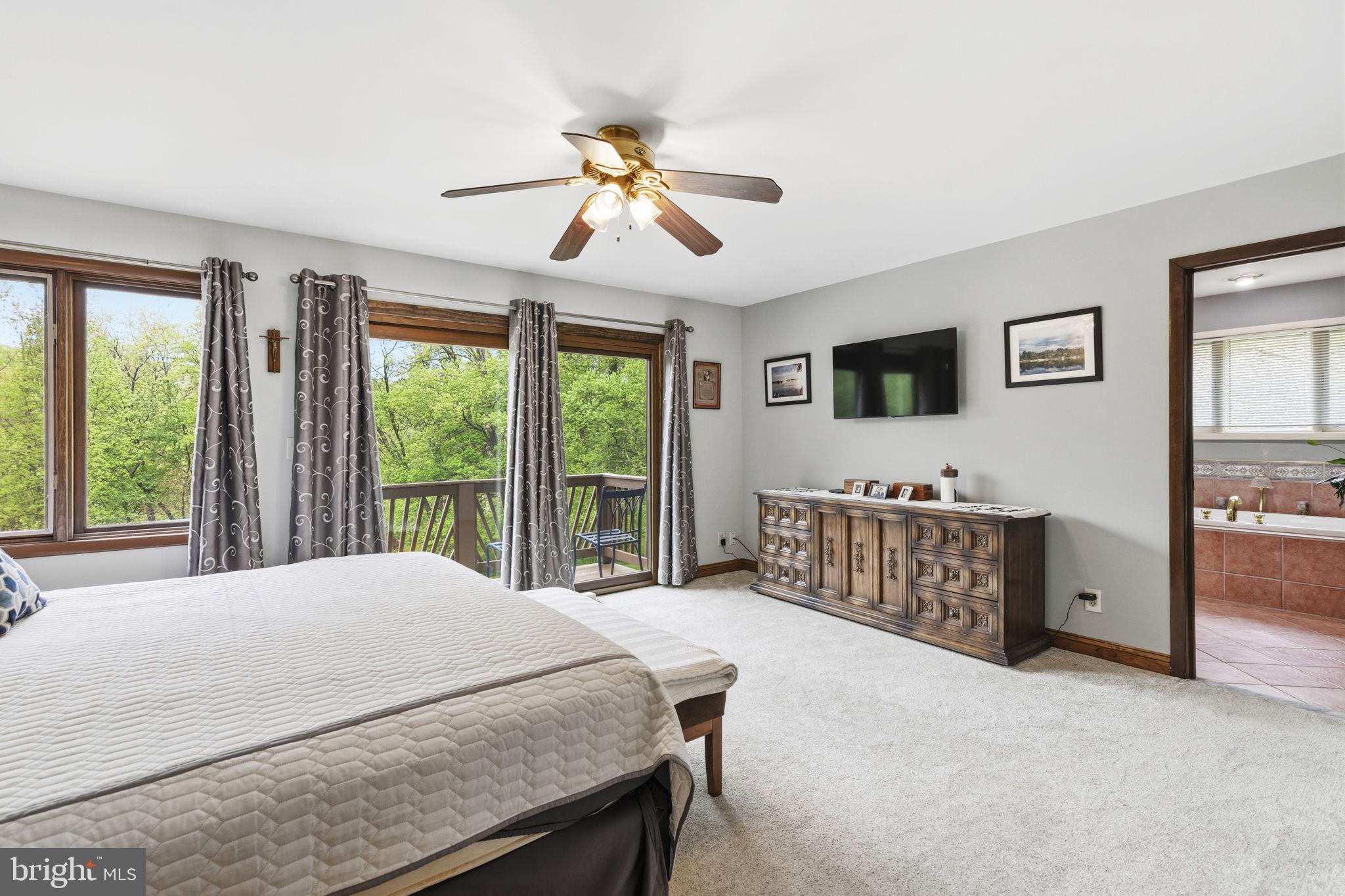 2009 Wilson Road White Hall, MD 21161 - Photo 24 of 68 a bedroom with a bed a chandelier and a flat tv screen