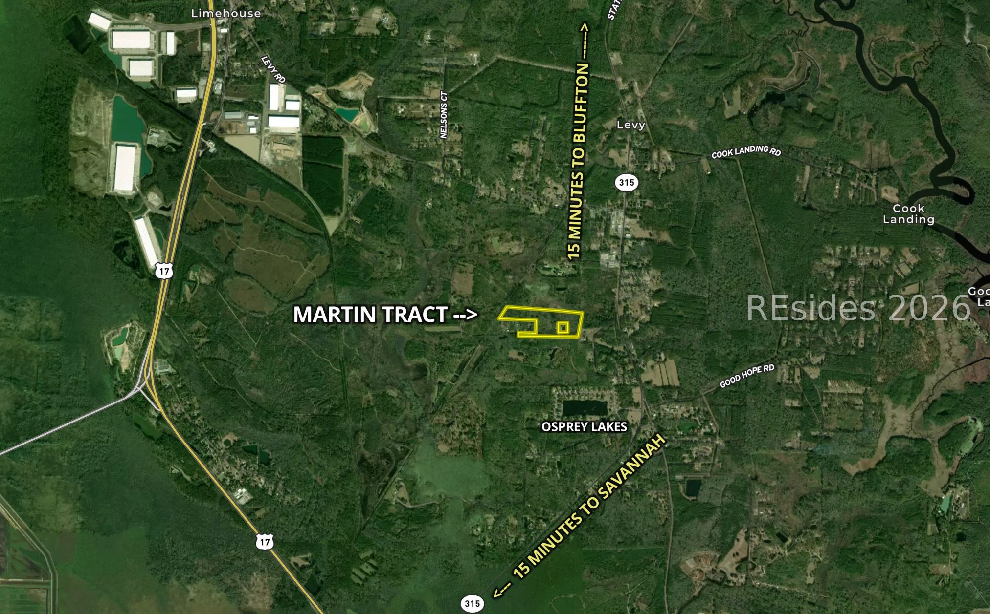 526 Roper Road Hardeeville, SC 29927 - Photo 6 of 6 Martin Tract Map