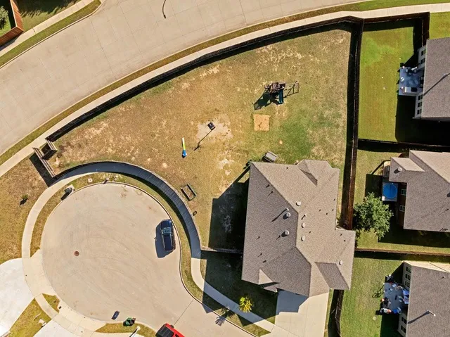an aerial view of a house