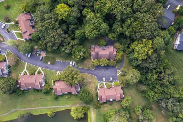 an aerial view of a house