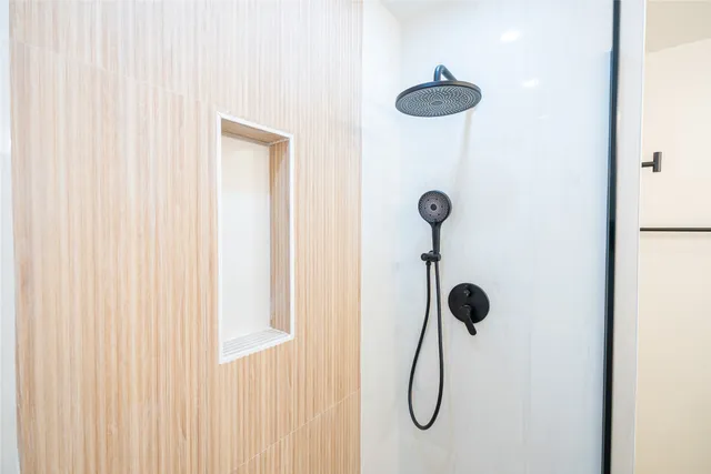 a bathroom with a shower