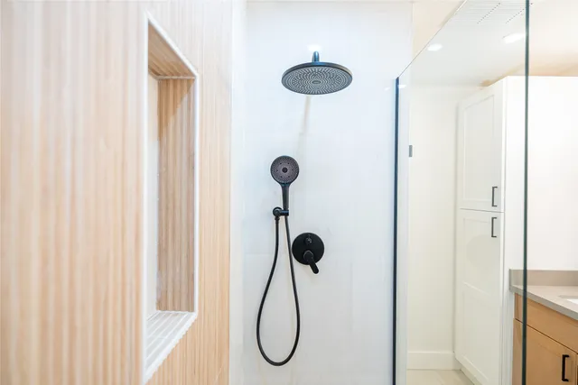 a bathroom with a shower
