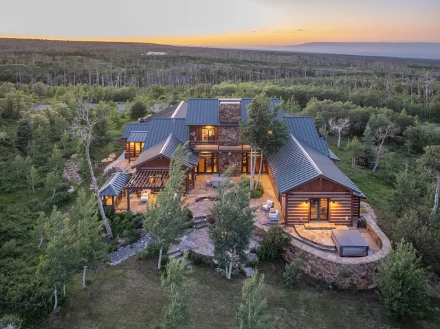 an aerial view of a house