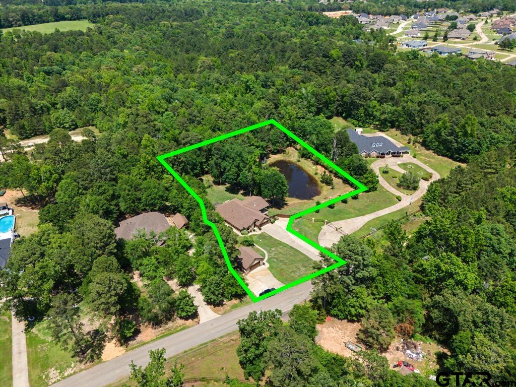 449 Greenhill Road Longview, TX 75605 - Photo 47 of 48 an aerial view of residential house with outdoor space and trees all around