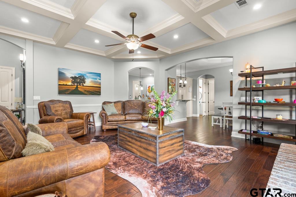 449 Greenhill Road Longview, TX 75605 - Photo 8 of 48 a living room with furniture and a chandelier