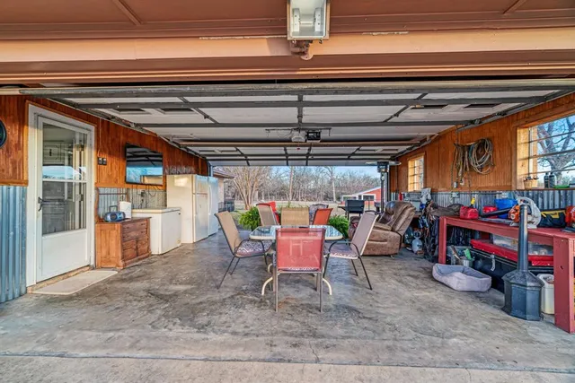 a view of a lake with a city