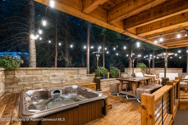 a outdoor space with lots of tables and chairs