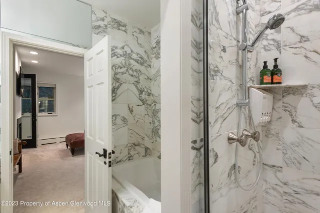 a bathroom with a shower