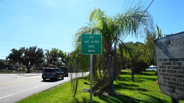 a view of backyard with seating area and trees