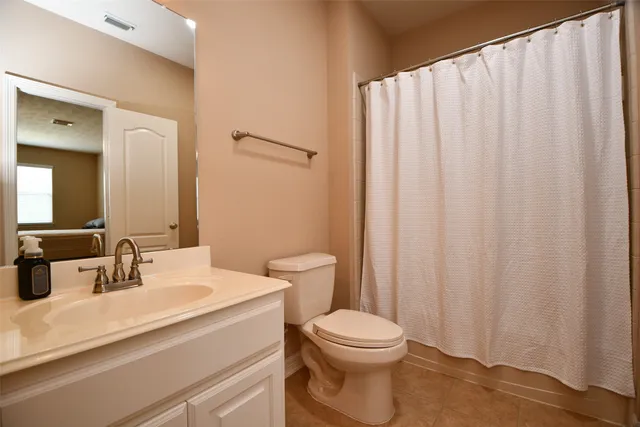 a bathroom with a toilet a sink and curtain