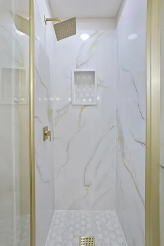a bathroom with a shower