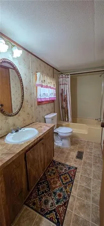 a bathroom with a sink a mirror and a toilet