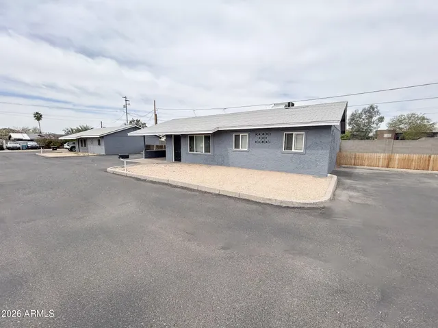 a view of a house with a patio