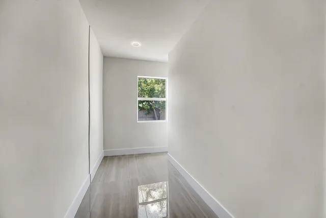 an empty room with a window