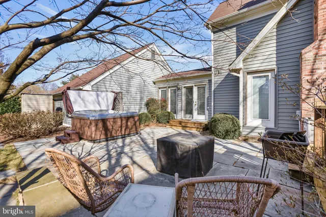 a view of balcony with furniture