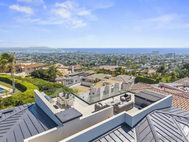 a view of a terrace with sitting area