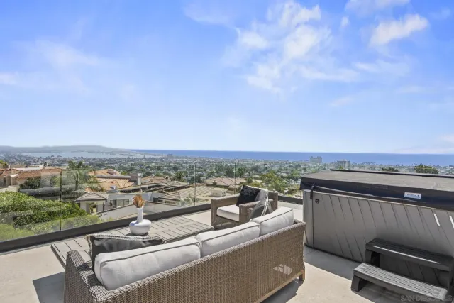 a view of city from a balcony