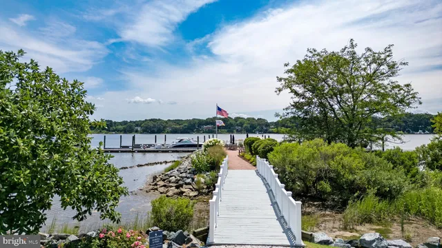 a view of a lake with a city