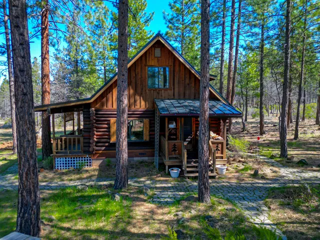 a house that has a tree in front of it