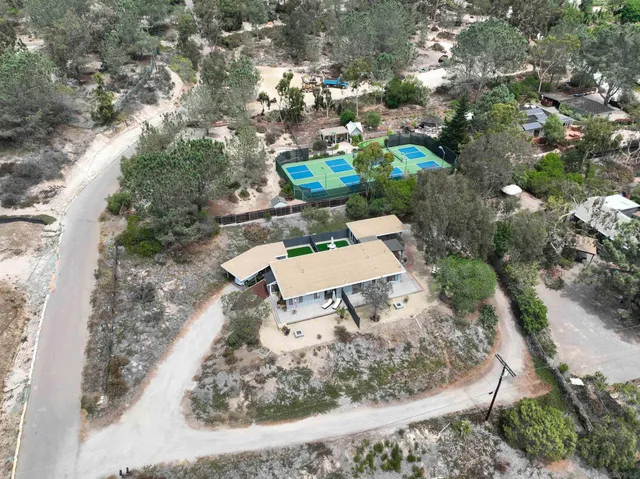 a view of a backyard with a tree