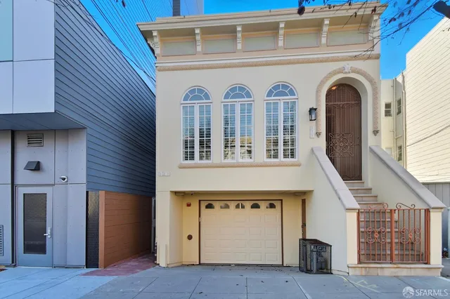 a front view of a house with windows