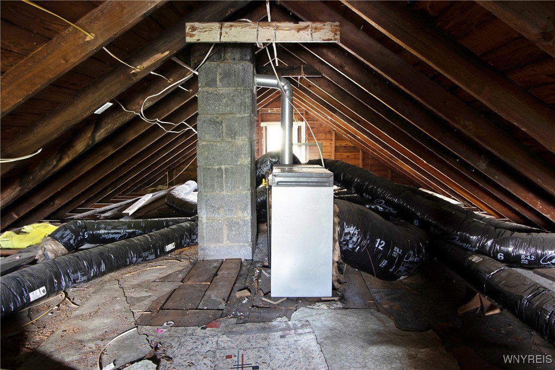 92 Kail Street Buffalo, NY 14207 - Photo 29 of 33 Attic with upper forced-air furnace